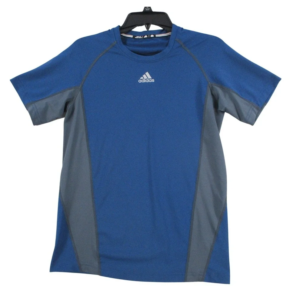 Adidas Climacool Mens Small Blue Grey Short Sleeve Athletic Training Shirt